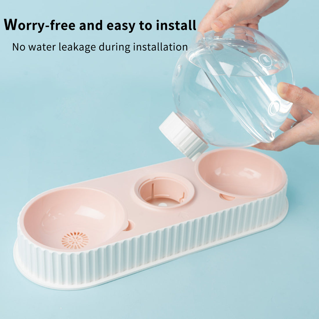 Plastic Automatic Pet Feeder & Water Bowl – Cat & Dog Drinking Dispenser