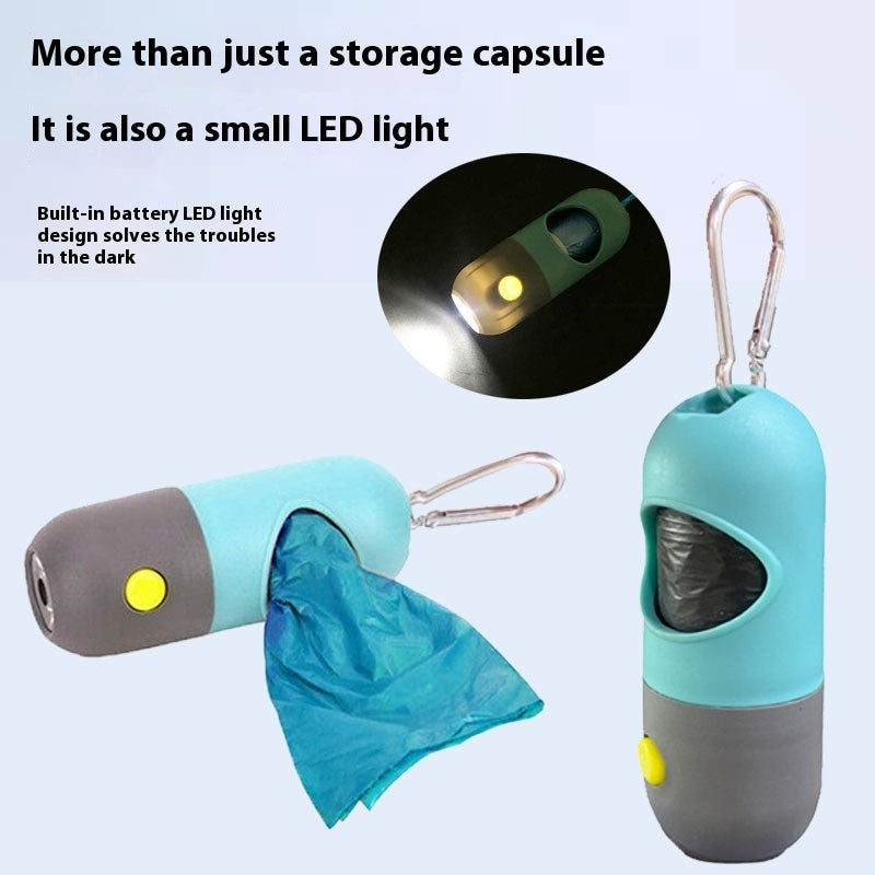 LED Light Pet Waste Bag Dispenser – Dog & Cat Poop Bag Holder with LED Light