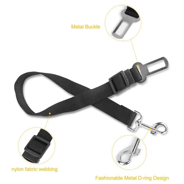 2-Pack Adjustable Pet Car Seat Belt – Dog & Cat Safety Leash Harness for Secure Travel