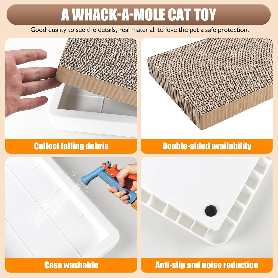 Cat Scratcher Toy Interactive Whack A Mole Cat Toy  Cardboard Cat Scratcher
