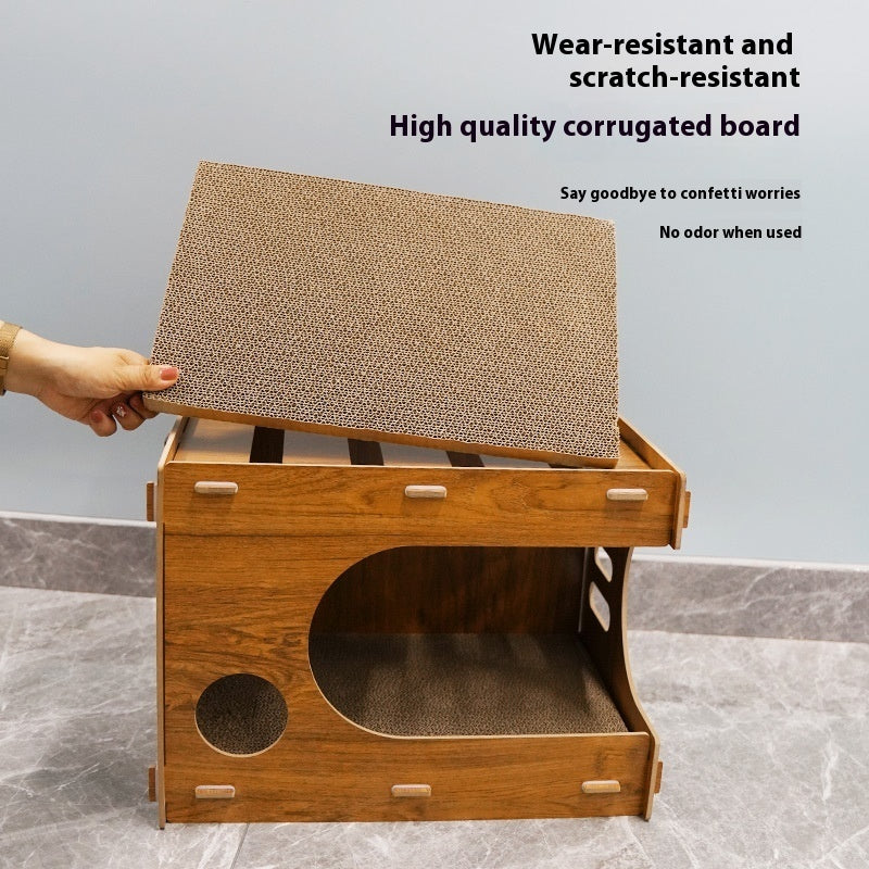 Simple And Spacious Large Double-layer Scratch-resistant Wear-resistant Non-chip Cat House