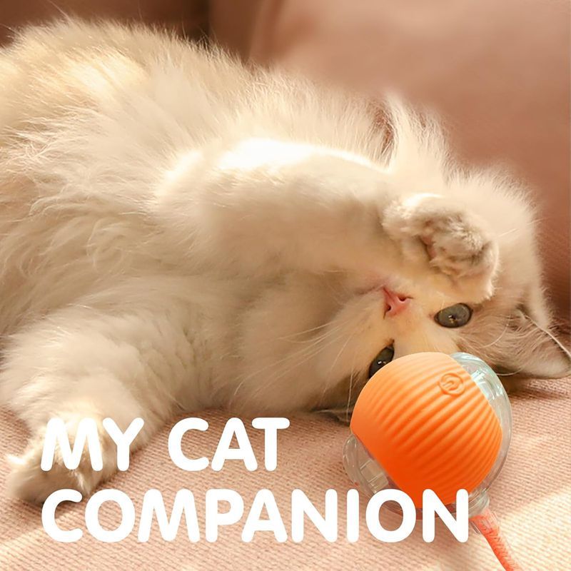 Smart Interactive Cat Ball Toy – Automatic Rolling Rechargeable Teaser Ball for Kittens